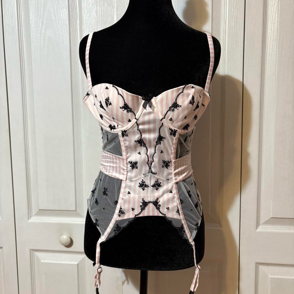 Victoria's Secret Pink and Black Shapewear Corset